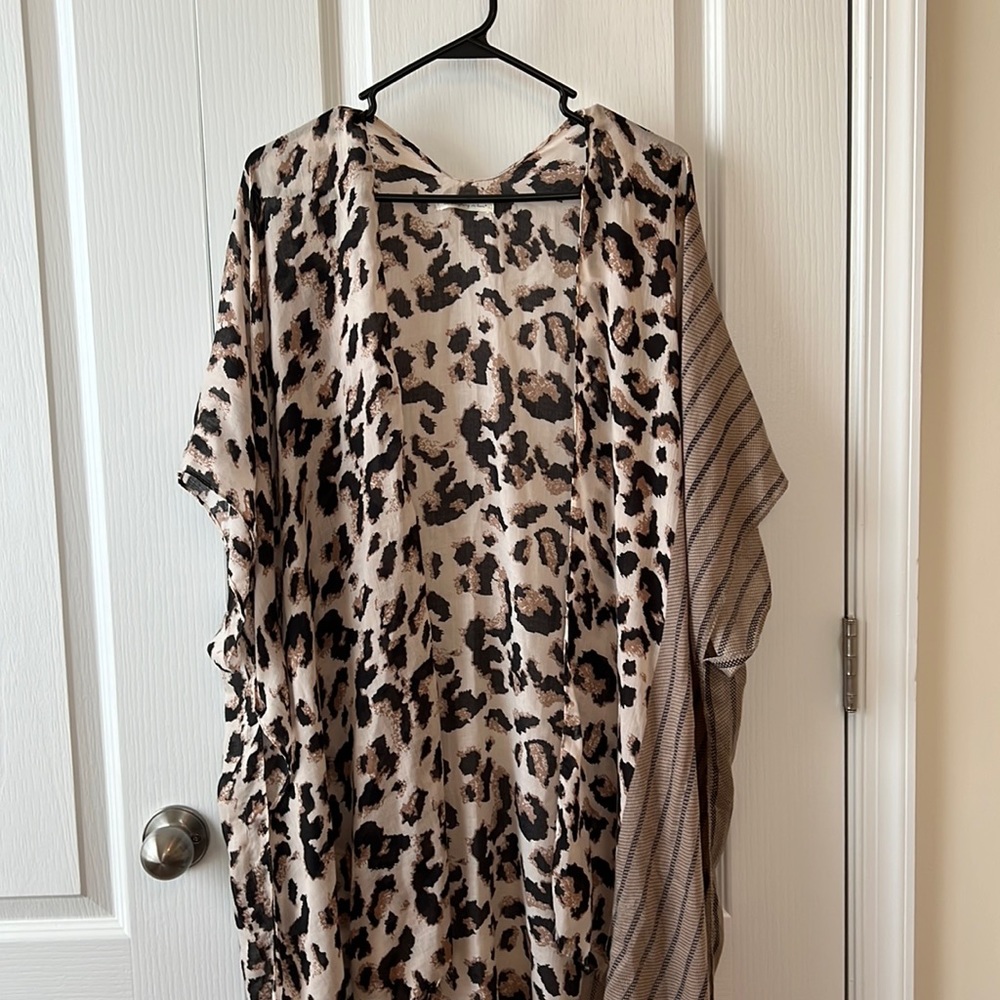 Leopard and striped shrug/cover up